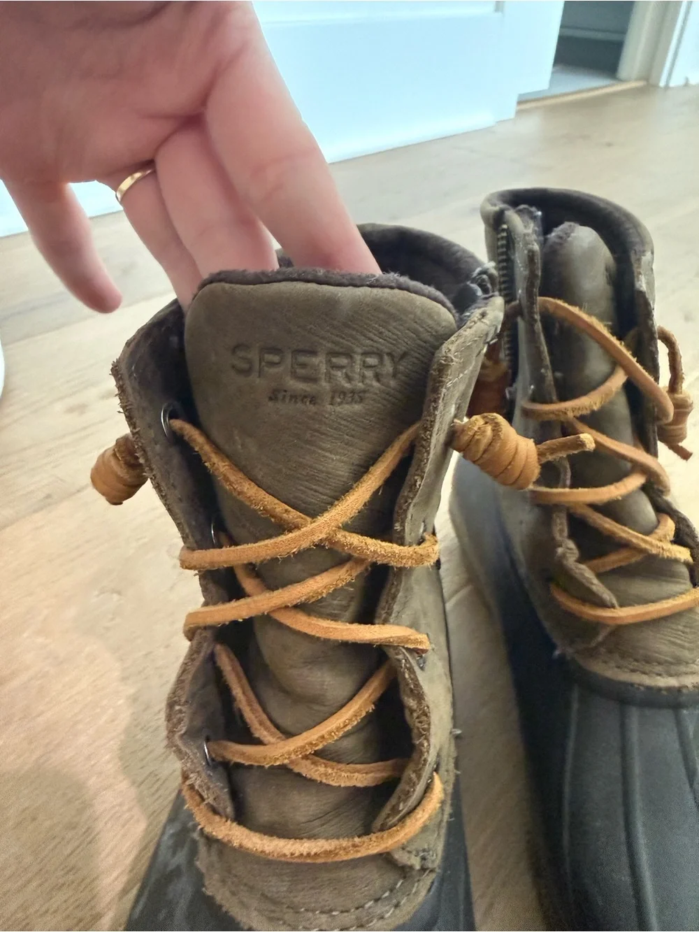 Sperry Brown and Black Duck Boots
